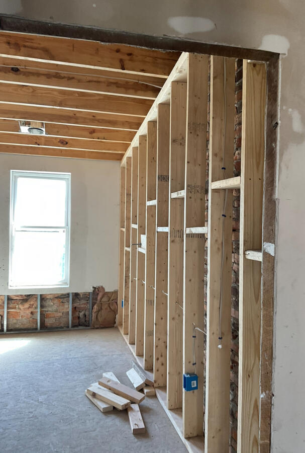 Framing and electric rough in